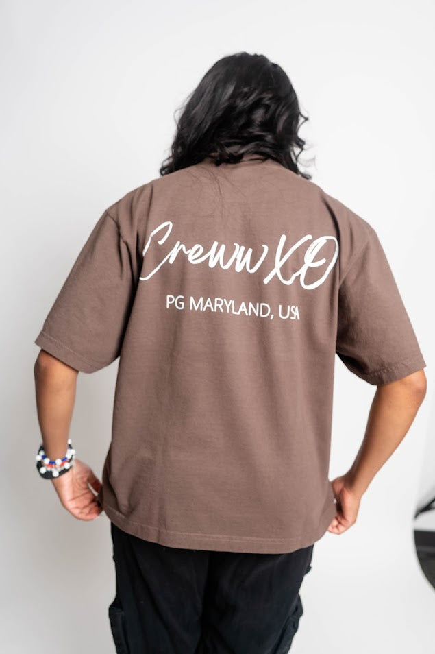 brown love your neighbor oversized ss tee