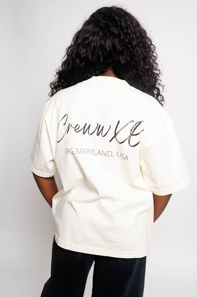 cream love your neighbor oversized ss tee